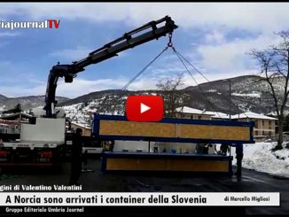Sei container per gli uffici a Norcia, sono arrivati dalla Repubblica Slovacca