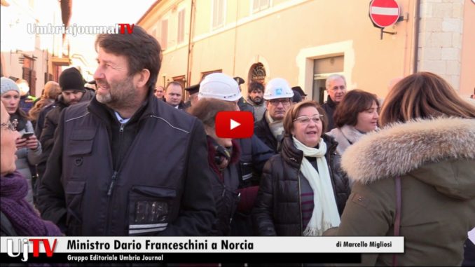Il Ministro Beni Culturali Dario Franceschini ha visitato Norcia