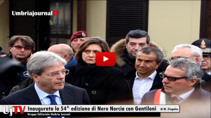 Paolo Gentiloni a Norcia per inaugurare la mostra mercato del tartufo