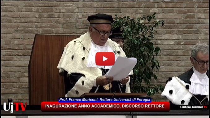 Università di Perugia, relazione inaugurale del magnifico Rettore, Franco Moriconi