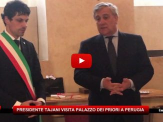 Il presidente del Parlamento Europeo Antonio Tajani in visita al comune di Perugia