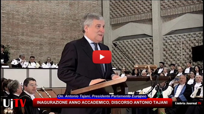 Università di Perugia, relazione Presidente Antonio Tajani [VIDEO INTEGRALE]