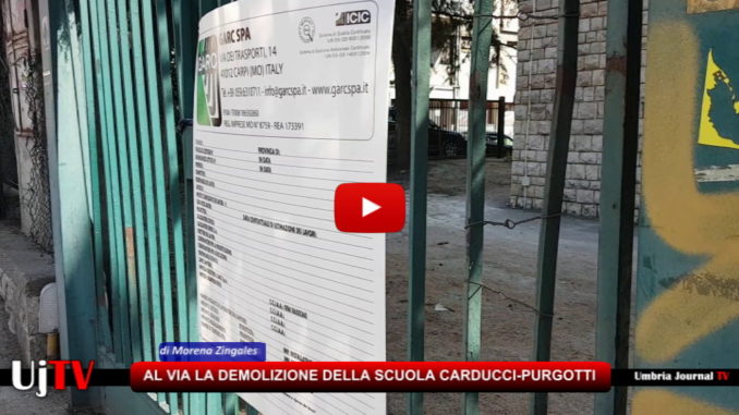 Perugia, ci vorranno due mesi per la demolizione della scuola “Carducci-Purgotti”