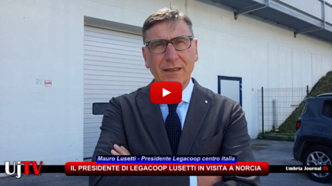 Mauro Lusetti, Presidente di Legacoop in visita a Norcia