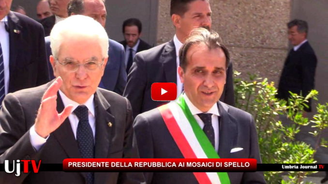 Sergio Mattarella a Spello ha visitato i mosaici della Villa Romana
