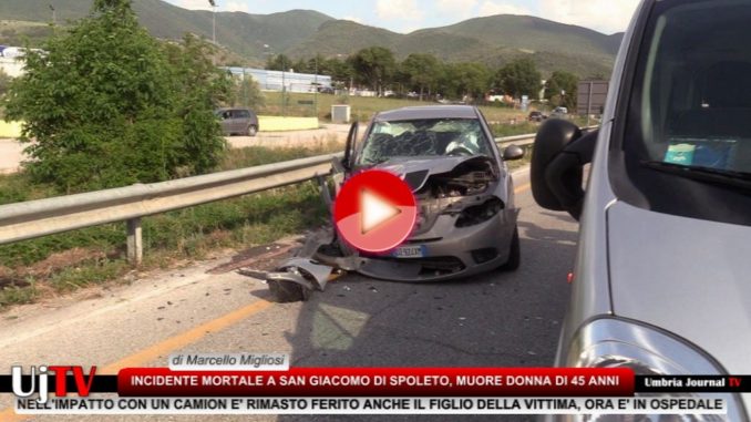 Spoleto, incidente mortale, muore madre, in ospedale il figlio