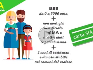 Sia aree sisma, ulteriore sostegno per le famiglie disagiate