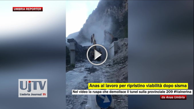Anas lavora sulla provinciale 209 Valnerina, demolizione galleria artificiale