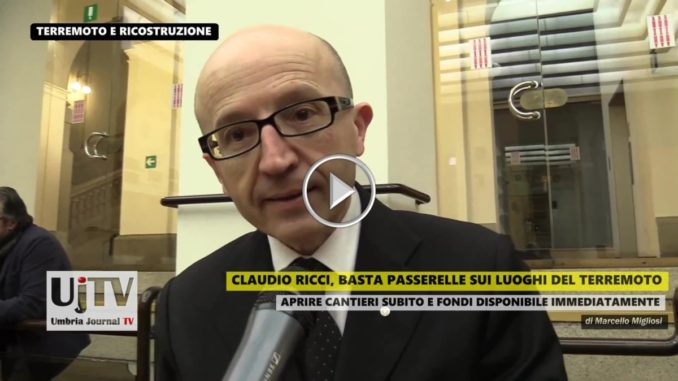 Ricci, servono ruspe e cantieri aperti, basta passerelle zone terremoto