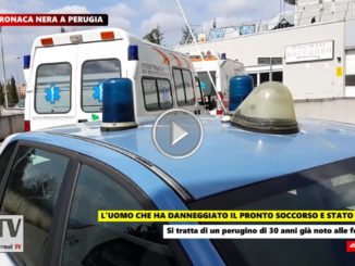 Ubriaco aveva danneggiato pronto soccorso passa in centro e viene denunciato a Perugia, il video