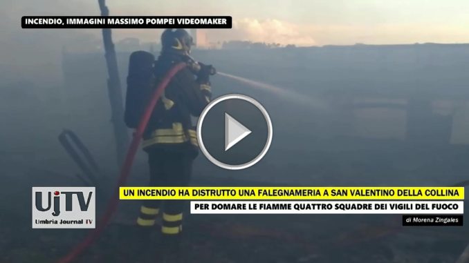 Incendio devasta e distrugge falegnameria a Marsciano, nessuna vittima