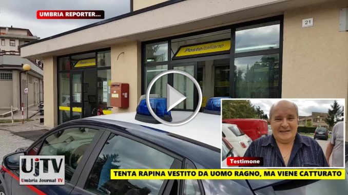 Video della cattura dell'uomo ragno, aveva tentato rapina a Ponte San Giovanni di Perugia