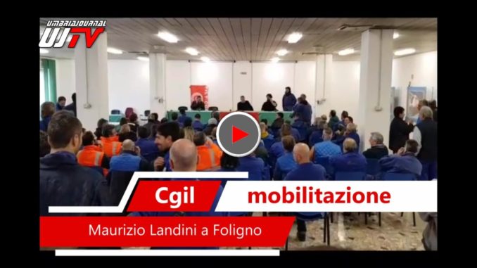 Sulla questione pensioni Cgil è mobilitazione intervista Maurizio Landini a Foligno