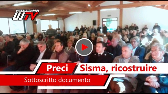 Ricostruire dopo il sisma, sottoscritto a Preci documento tra Regione, Cgil, Cisl e Uil