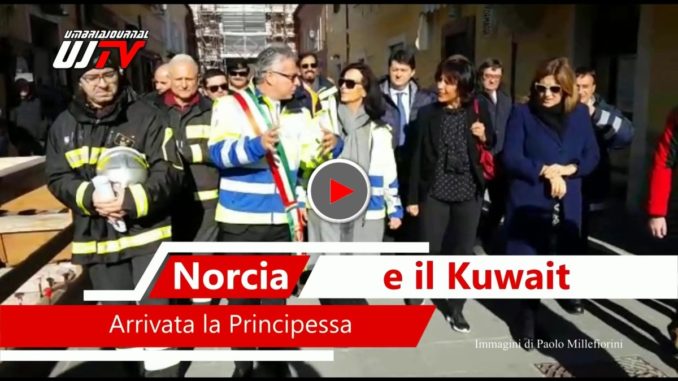 Principessa del Kuwait a Norcia, il video della visita ai luoghi colpiti dal sisma