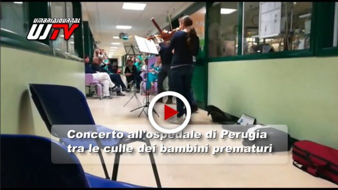 Ospedale Perugia, il video concerto tra le culle dei bambini prematuri
