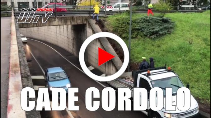 Crolla un pezzo di cordolo da ponte via Mentana a Perugia, nessun ferito