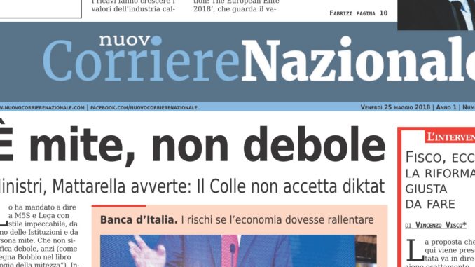 Nuovo Corriere Nazionale del 25 maggio 2018 sfogliabile