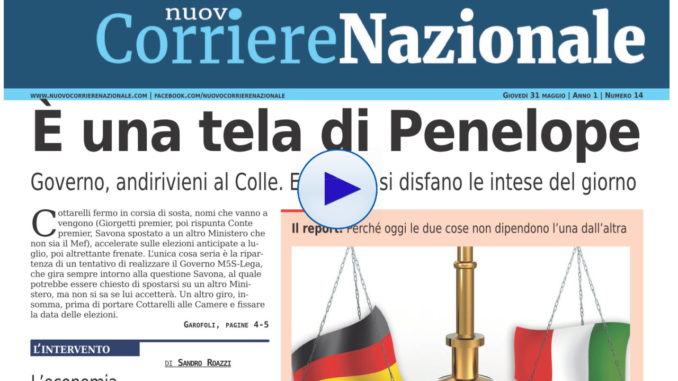 È una tela di Penelope, Nuovo Corriere Nazionale 31 maggio 2018