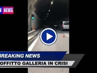 Immagini video dello sbriciolamento del soffitto della galleria Volumni