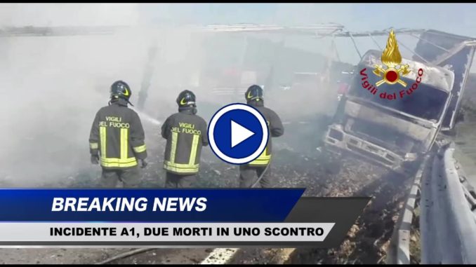 Incidente mortale sull'A1 tra Fabro e Orvieto, le immagini dei vigili del fuoco