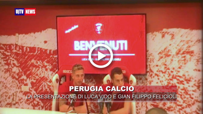 Perugia Calcio, presentati alla stampa l'attaccante Luca Vido e il difensore Gian Filippo Felicioli