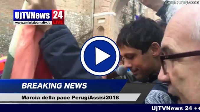 Marcia PerugAssisi il video streaming dall'arco di San Girolamo, intervento del sindaco Andrea Romizi