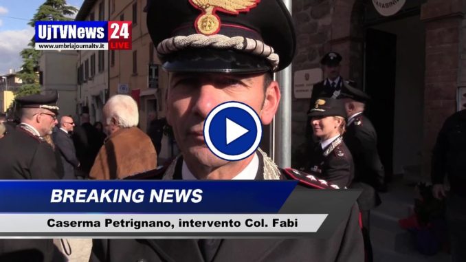 Carabinieri, inaugurazione caserma di Petrignano, intervento del Colonnello Fabi