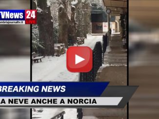 Neve a Norcia, ecco le immagini dopo la nevicata di questa notte, video
