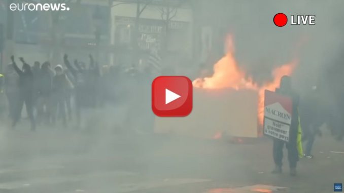 Saccheggiamenti e feriti nel 18° atto di protesta dei Gilet gialli video