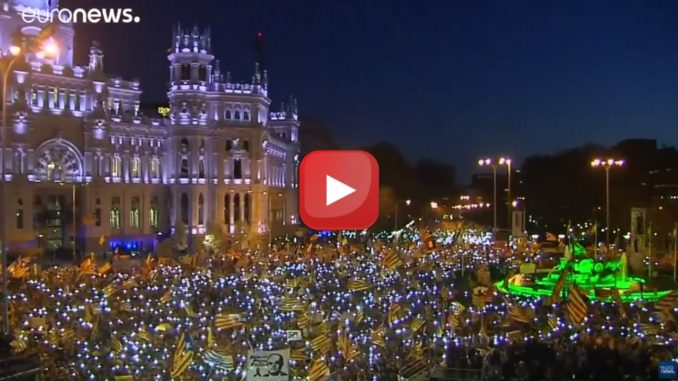 Indipendentisti in Spagna video della marcia a Madrid