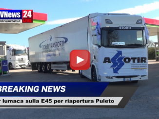 E45 Puleto, Tir lumaca contro ritardi governo, video