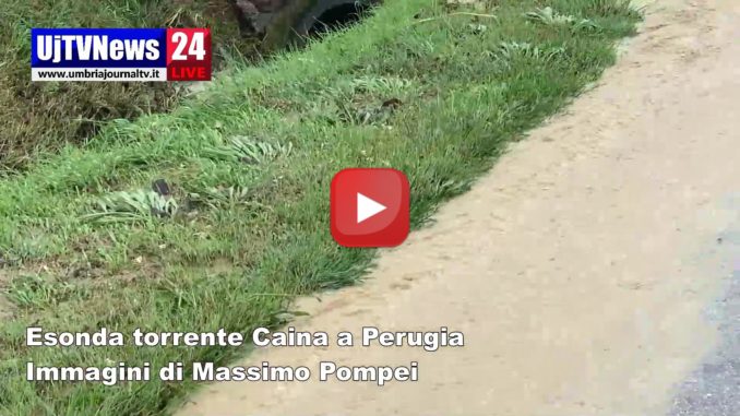 Esonda il torrente Caina tra Pila e Badiola a Perugia