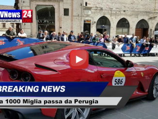La 1000 Miglia ha fatto tappa a Perugia, il video delle auto