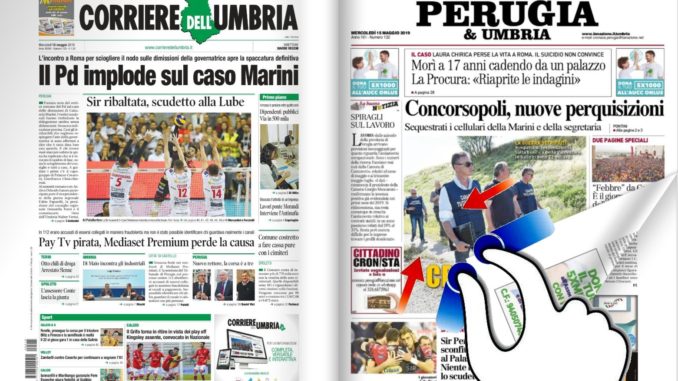 La video rassegna stampa regionale e nazionale sfogliabile del 15 maggio 2018