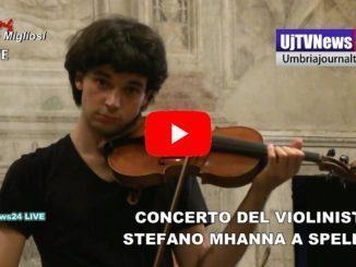 Violinista Stefano Mhanna concerto a Spello ad agosto, sua video performance