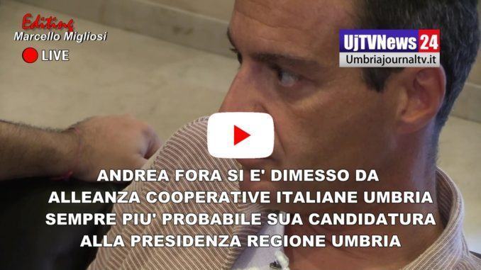 Andrea Fora si dimette da Alleanza Cooperative Italiane Umbria, sempre più probabile candidato