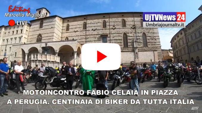 Motoincontro Fabio Celaia in piazza a Perugia Centinaia di biker da tutta Italia