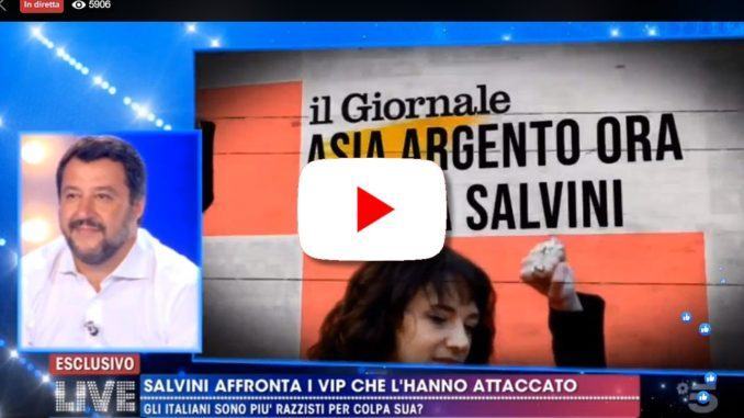 Salvini ha affrontato i Vip che lo hanno attaccato a LIVE #noneladurso