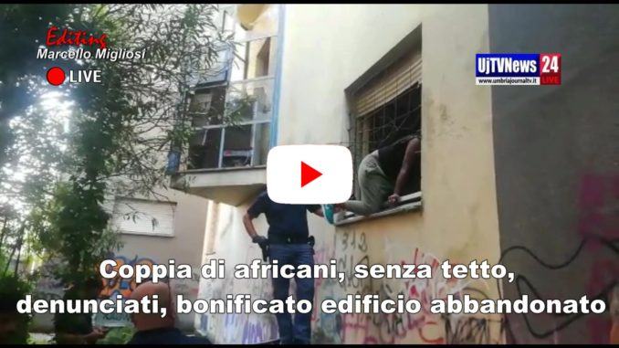 Coppia di africani, senza tetto, denunciati, bonificato edificio abbandonato