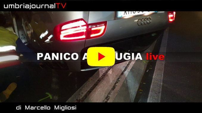 Evitata la strage, auto si ribalta nella zona dei Tre Archi a Perugia