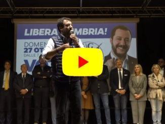 Elezioni Umbria, ultimo incontro prima del voto, Matteo Salvini in diretta live