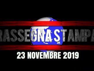 Le prime pagine dei giornali locali e nazionali 23 novembre 2019