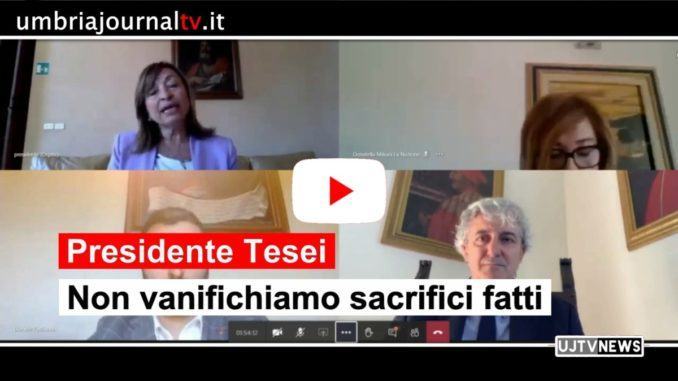 Tesei, non vanifichiamo i sacrifici fatti, appello della governatrice Umbria