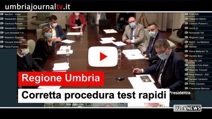 Corretta procedura test rapidi, così la presidente Tesei in conferenza