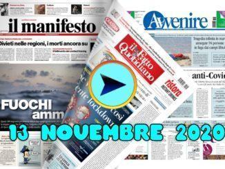 La video rassegna stampa del 14 novembre 2020, prime pagine in pdf