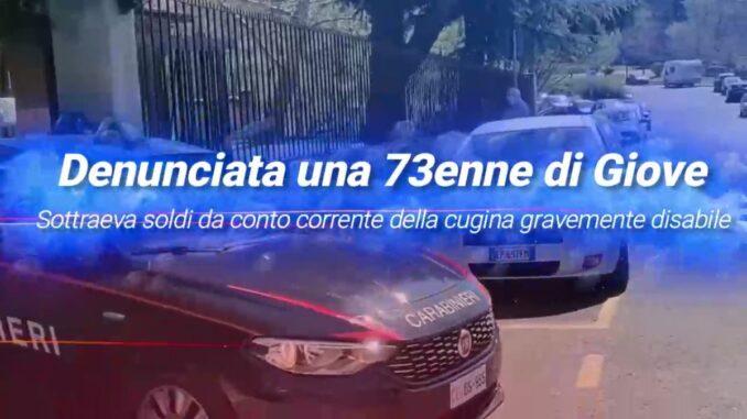Denunciata 73enne per circonvenzione di incapace a Giove di Terni