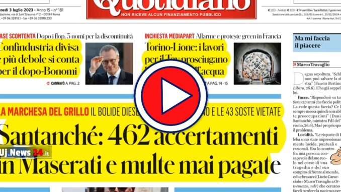 Prime pagine dei giornali in pdf, copertine in tv 1 7 2023