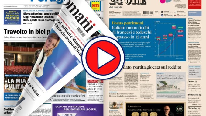 Live streaming, la rassegna stampa 12 febbraio 2024, prime in pdf