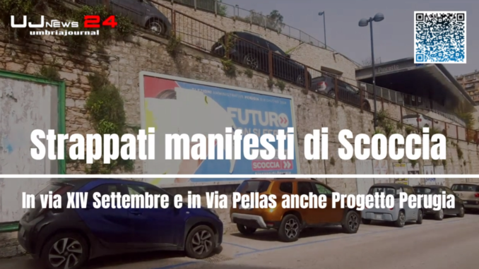 Atti vandalici a Perugia, manifesti elettorali di Scoccia strappati